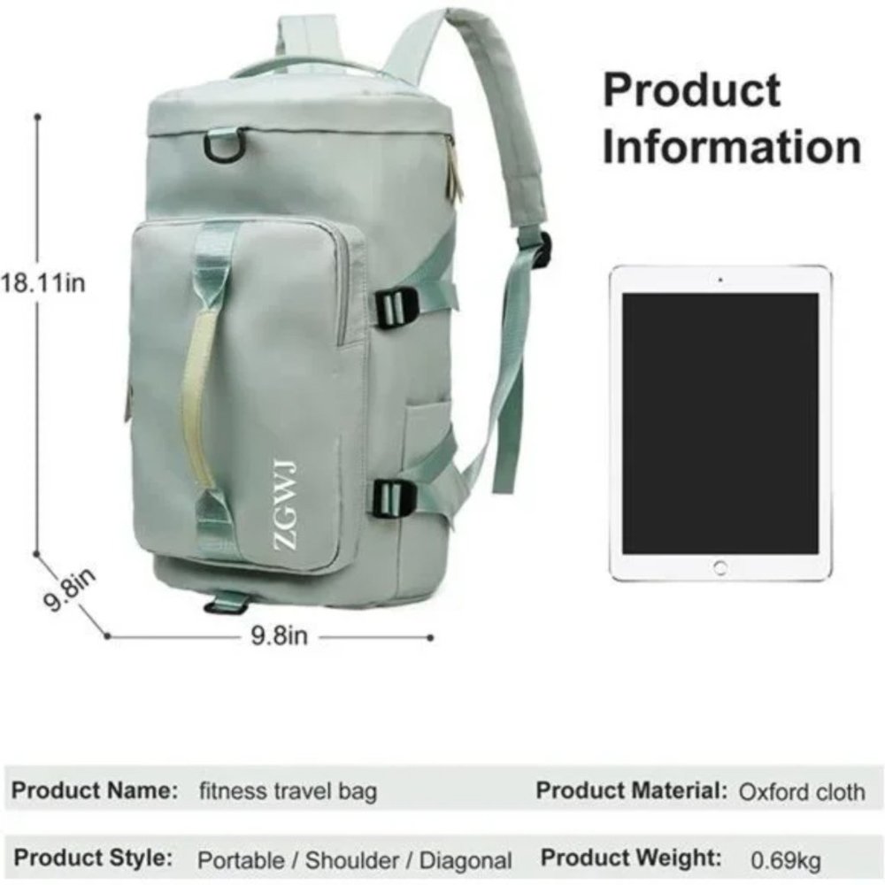 New Waterproof Fold Able and Expandable Weekender Bag NG-Green - Picture 2 of 7